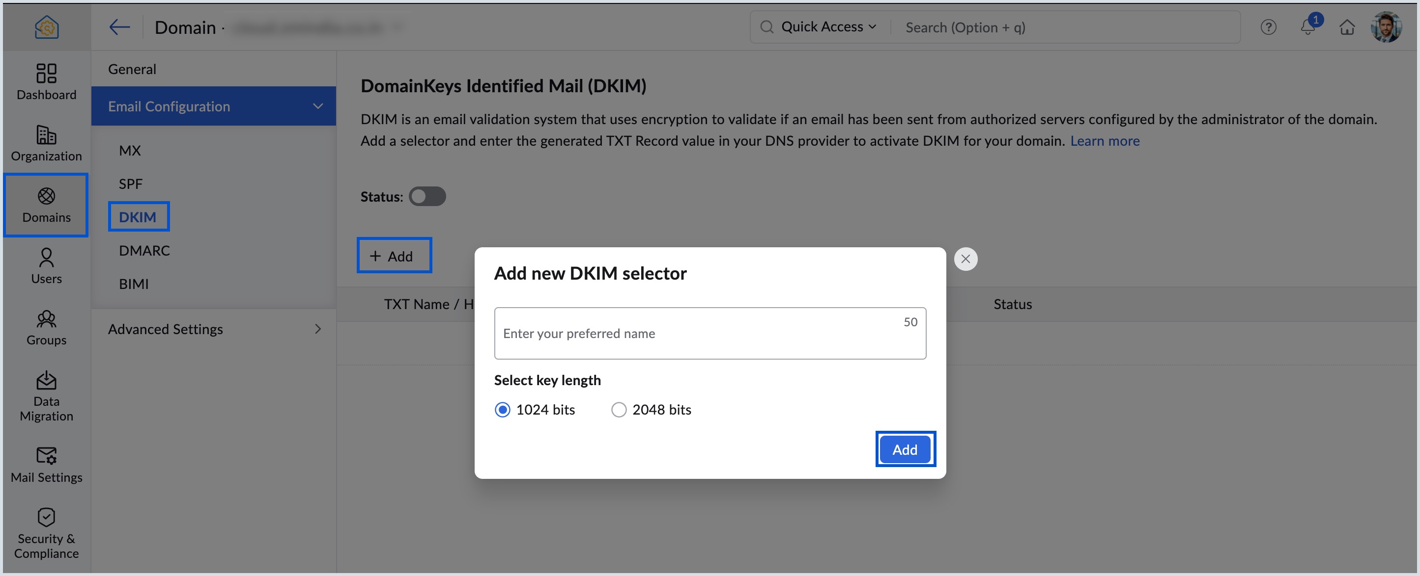 Add-DKIM selector Add-DKIM selector