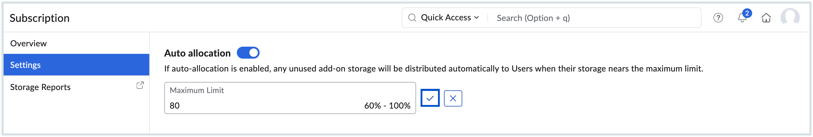 Enable auto allocation