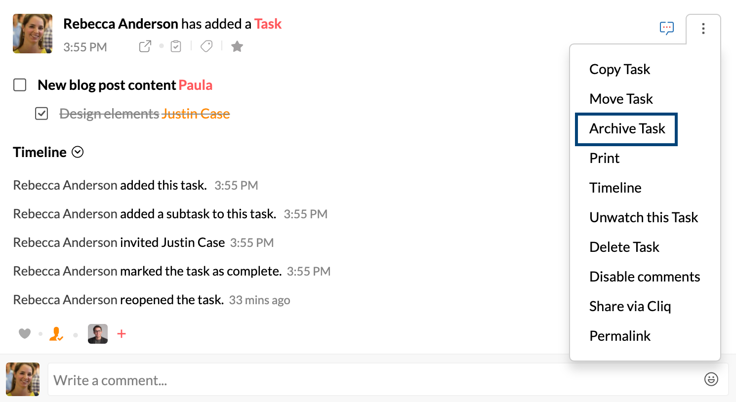 Archive task Archive task