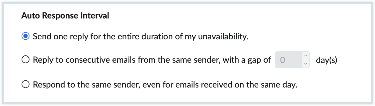 Auto Response Interval