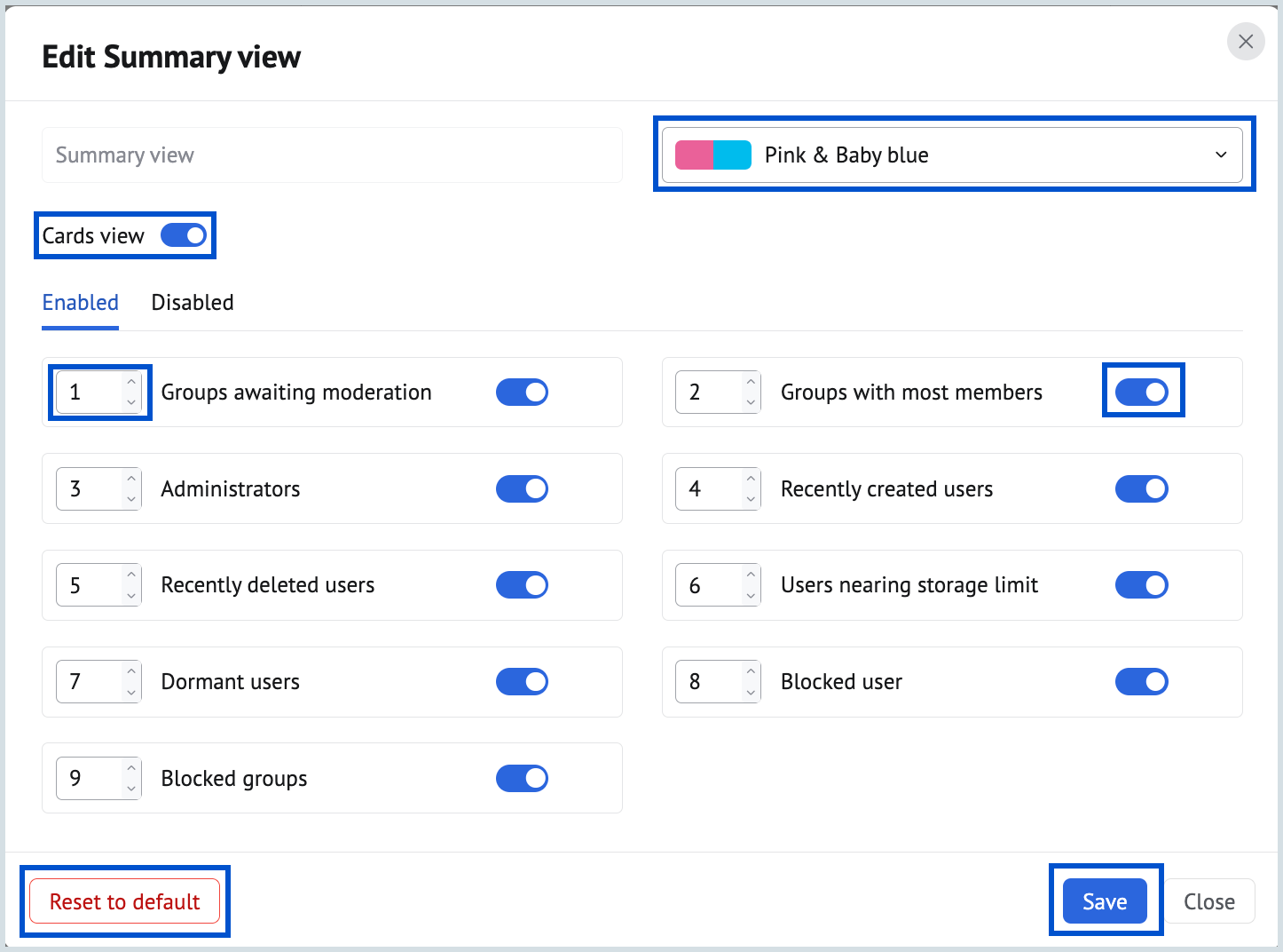 Export dashboard Export dashboard