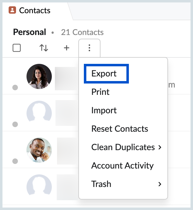 Export Contacts