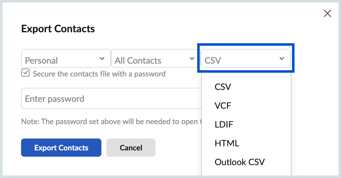 Export Contacts