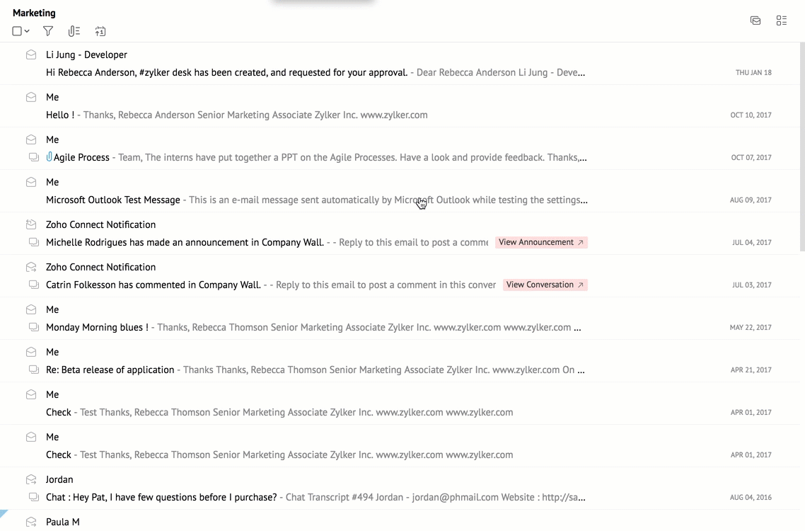 Compact and Super Compact view for mails
