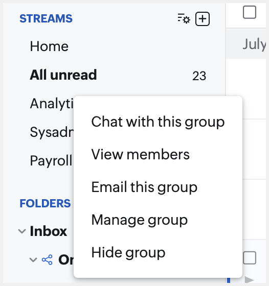 More options for groups