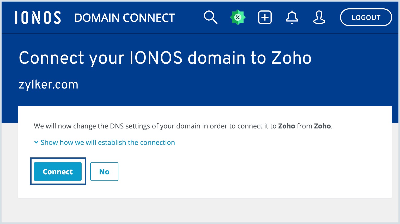 Domain Connect IONOS domain connect