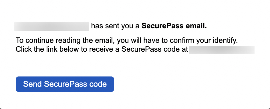 Send secure passcode