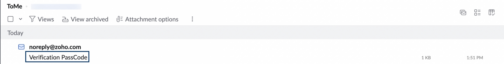 Verification passcode email