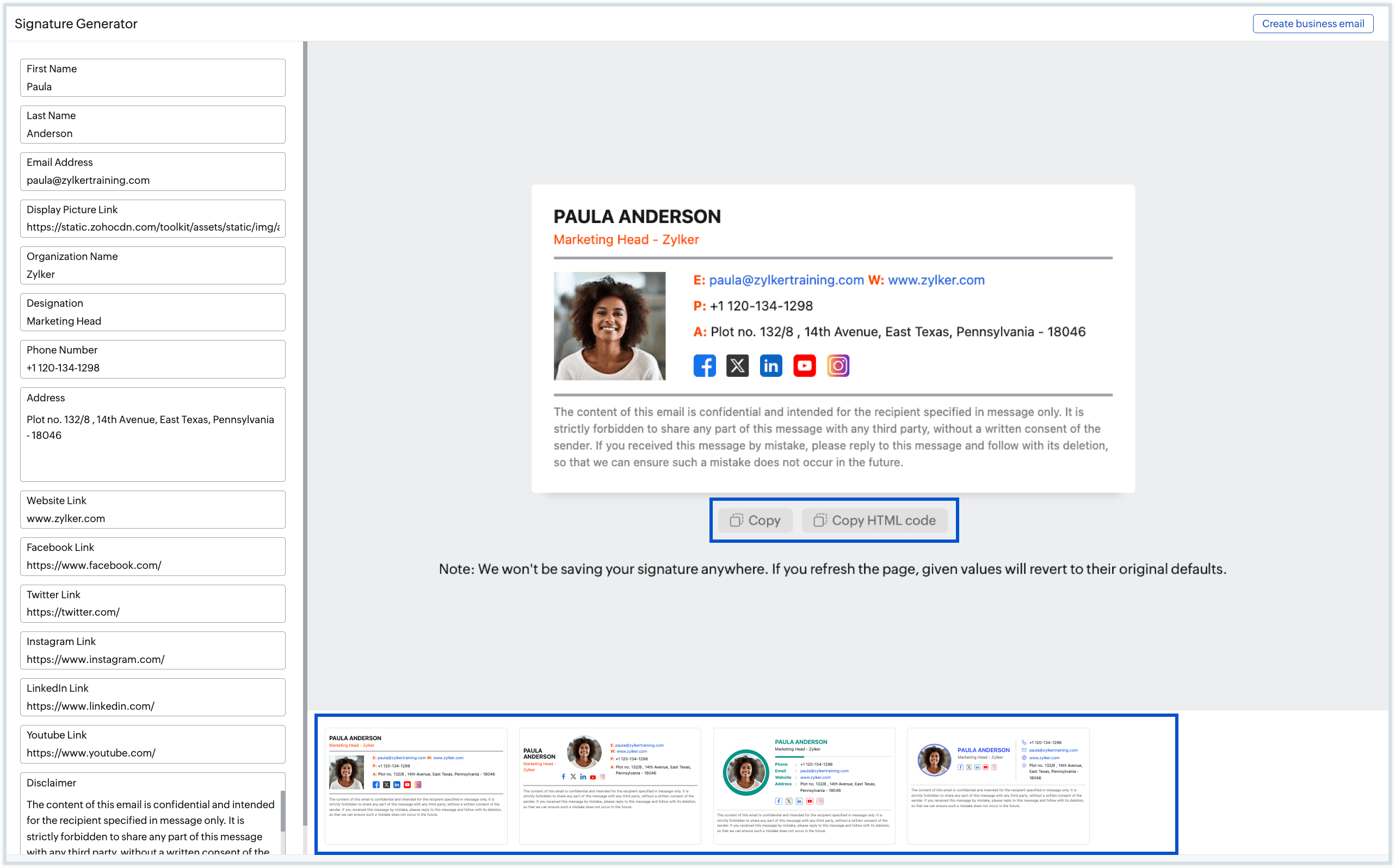 Signature generator Signature generator