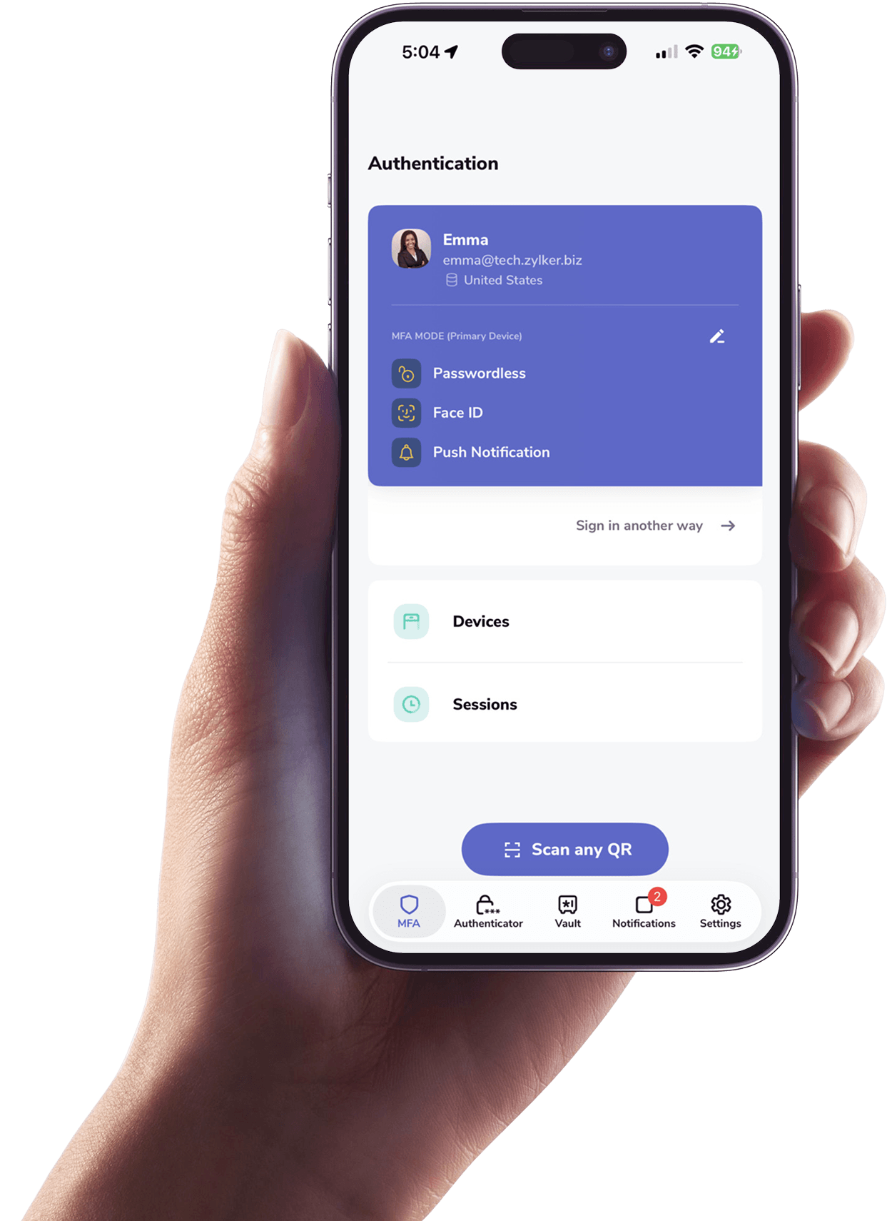 Zoho OneAuth app