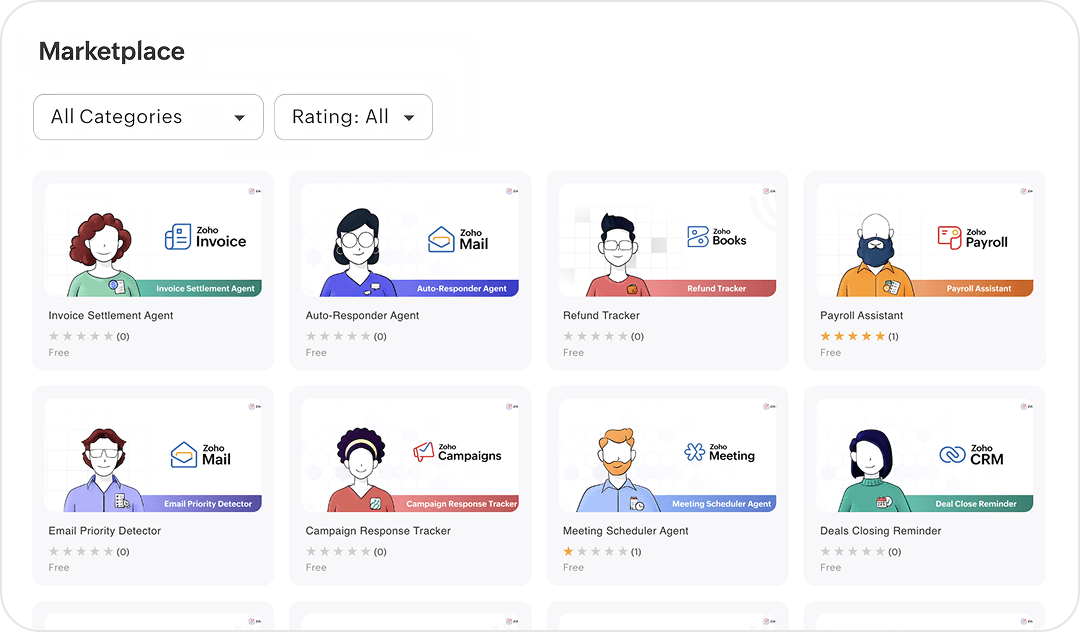 Agents marketplace screenshot
