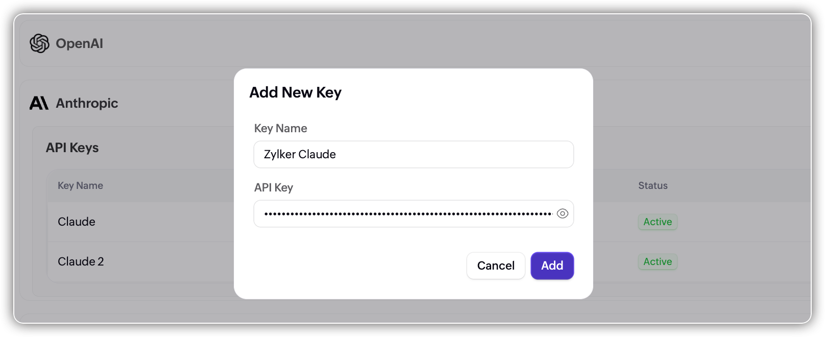 Add New Key Add New Key