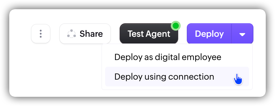 Deploy using connection Deploy using connection