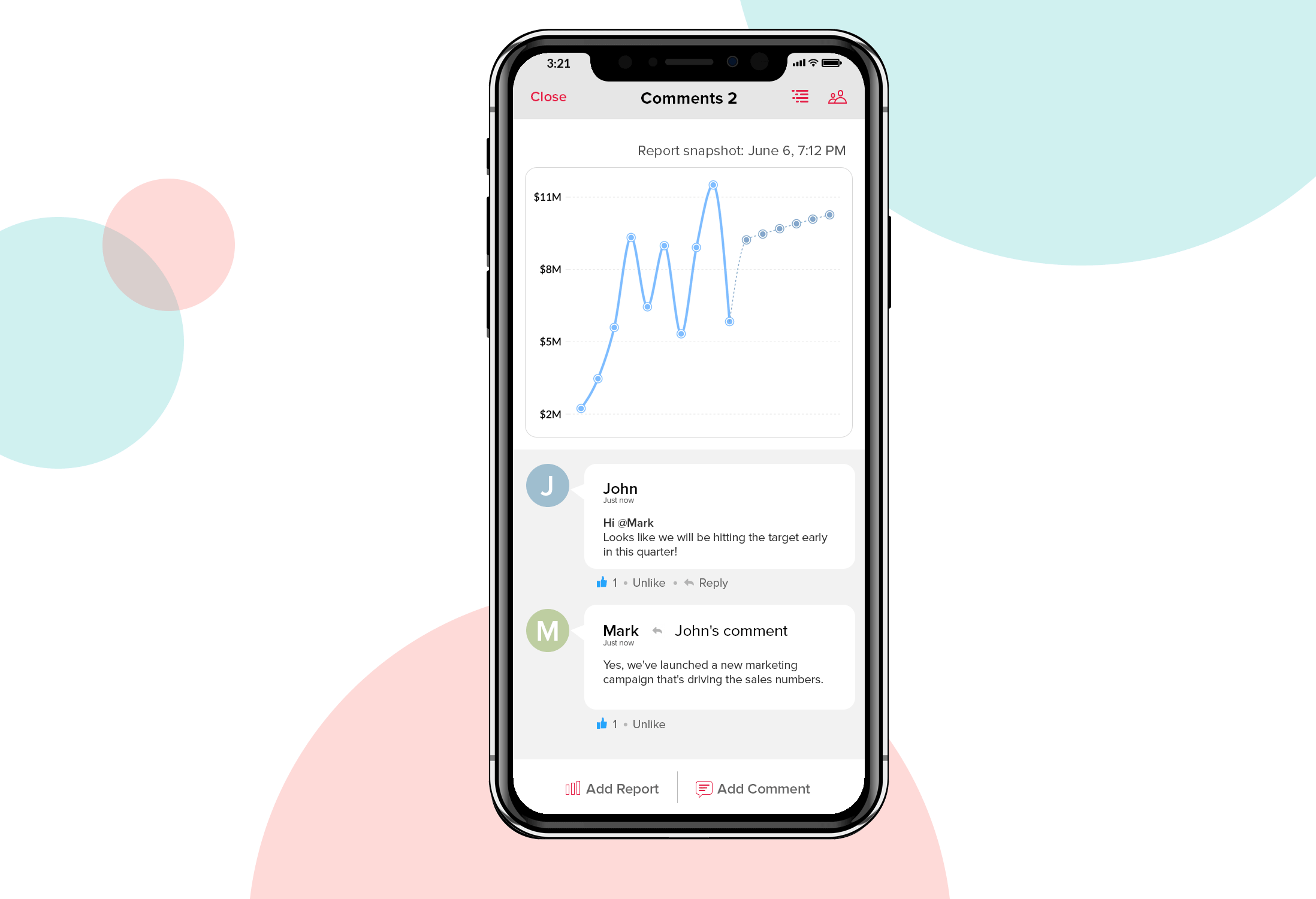 Commenti su dispositivi mobili
