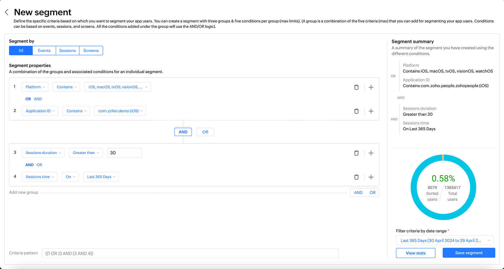 User segments
