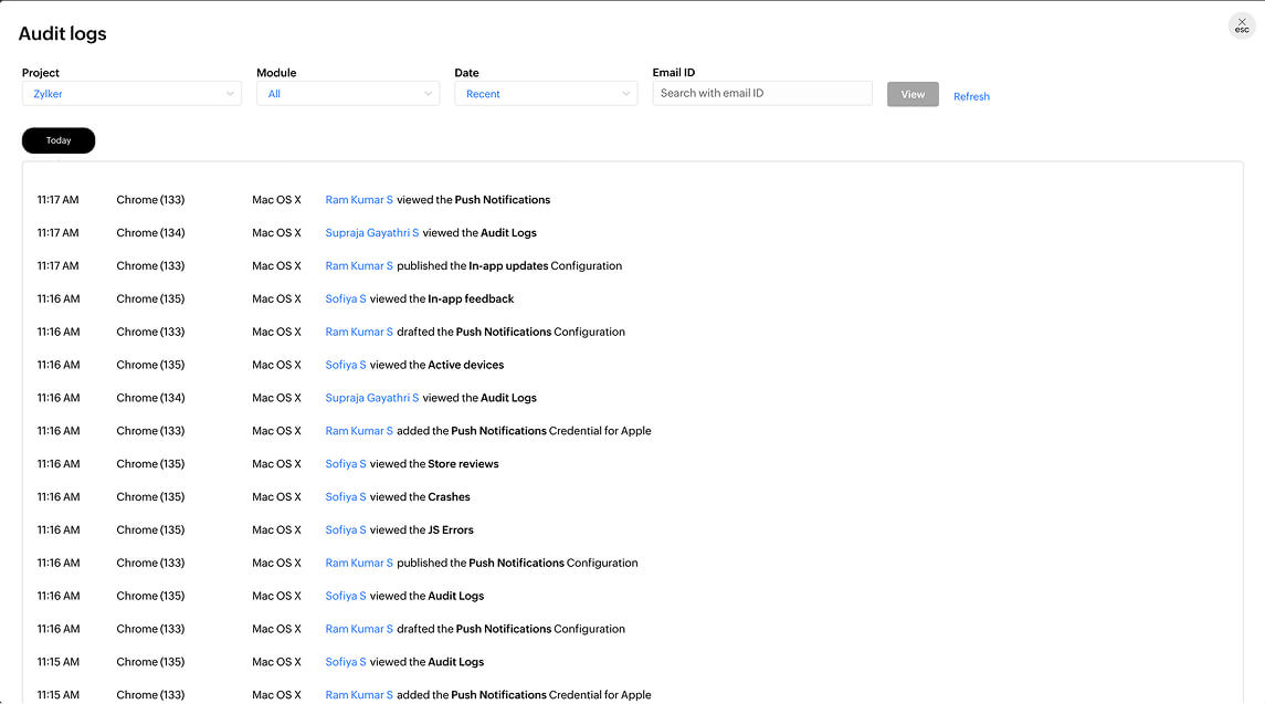 Audit trails