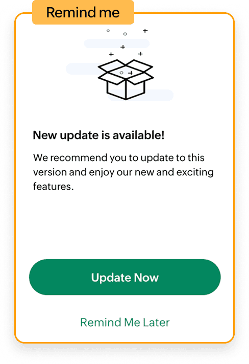 Snippet highlighting Remind me alert templatE