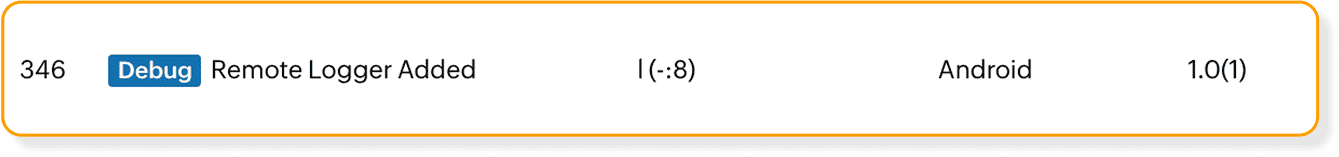 Snippet highlighting a debug log entry