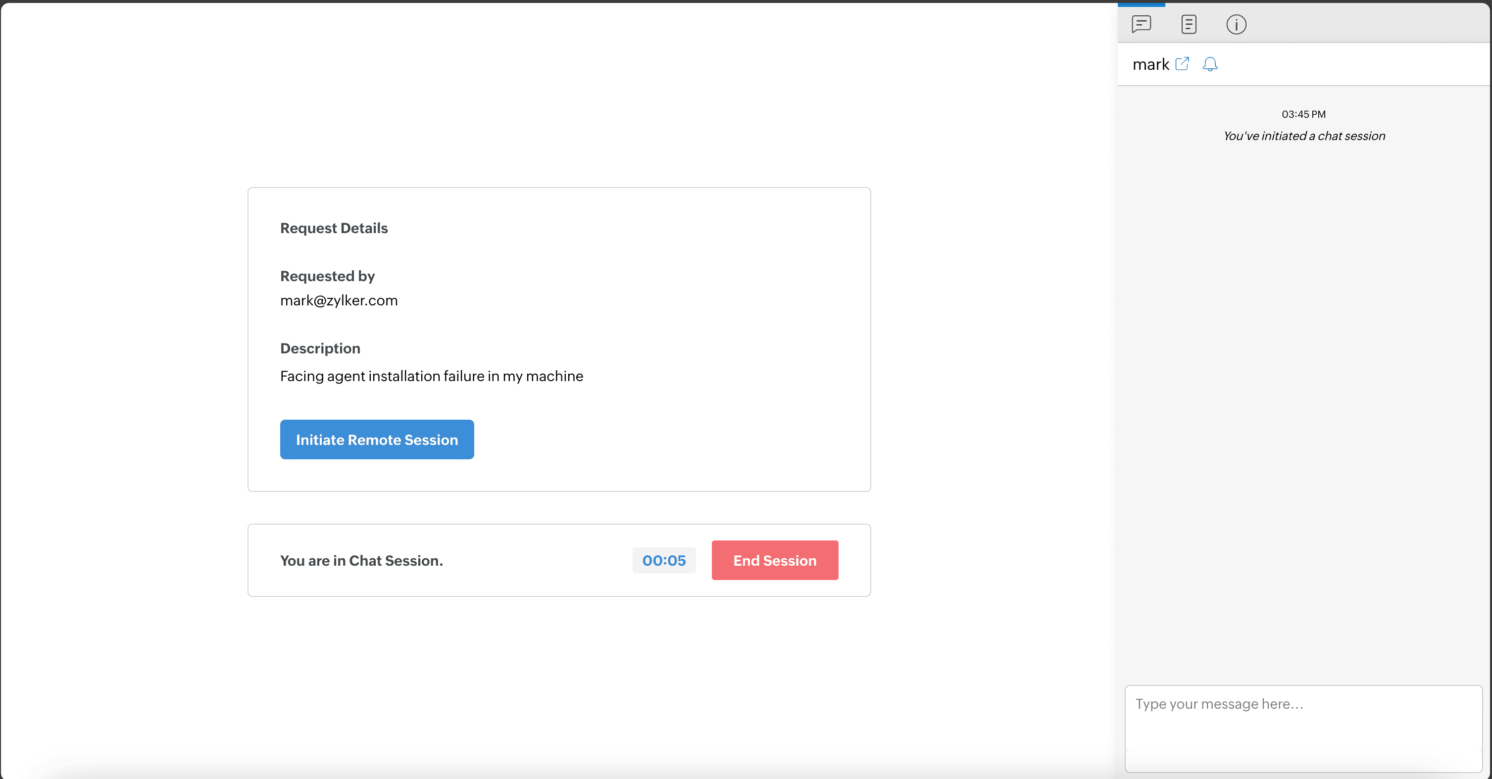 Chat session window view