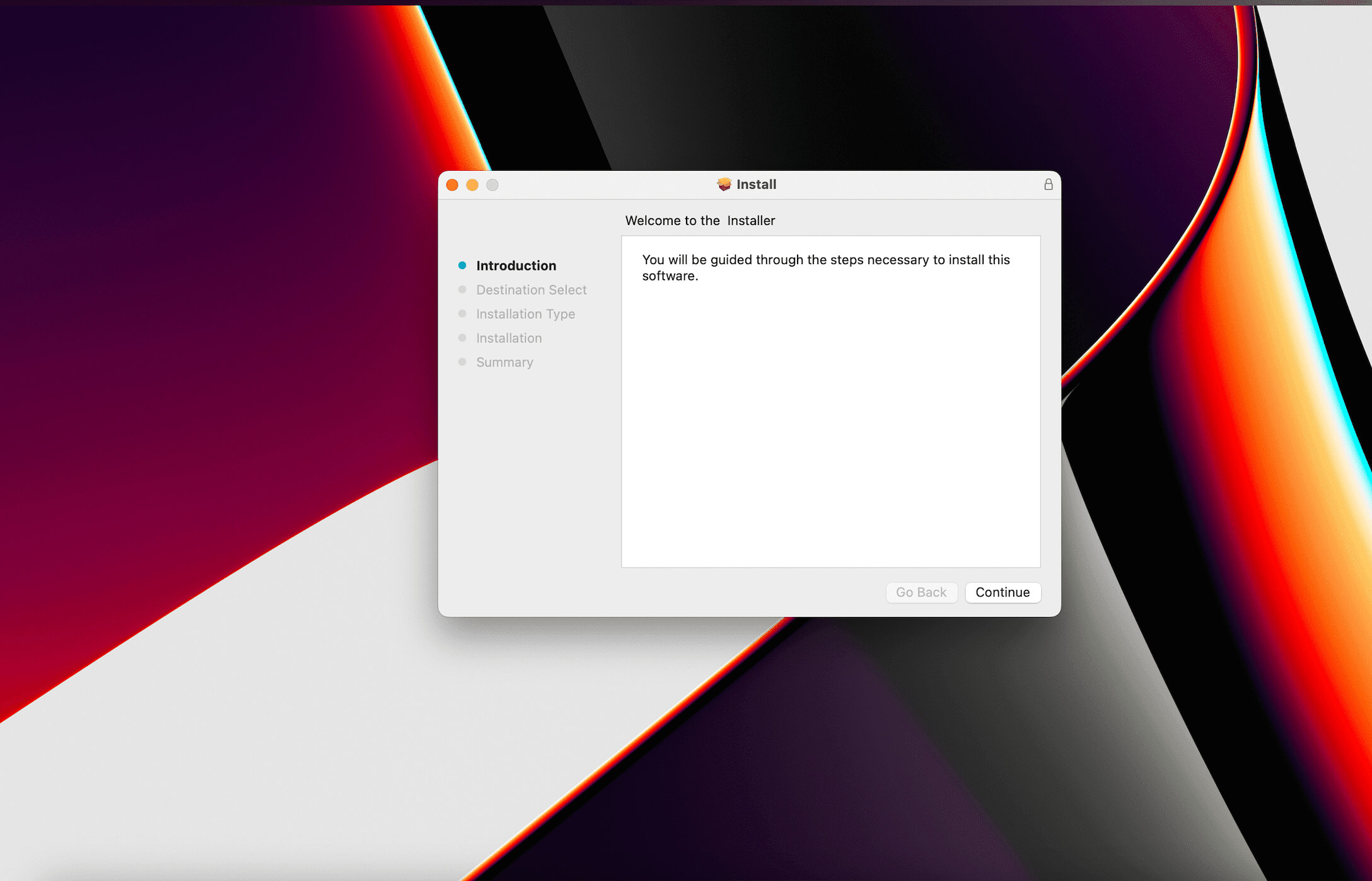 Installation continue prompt