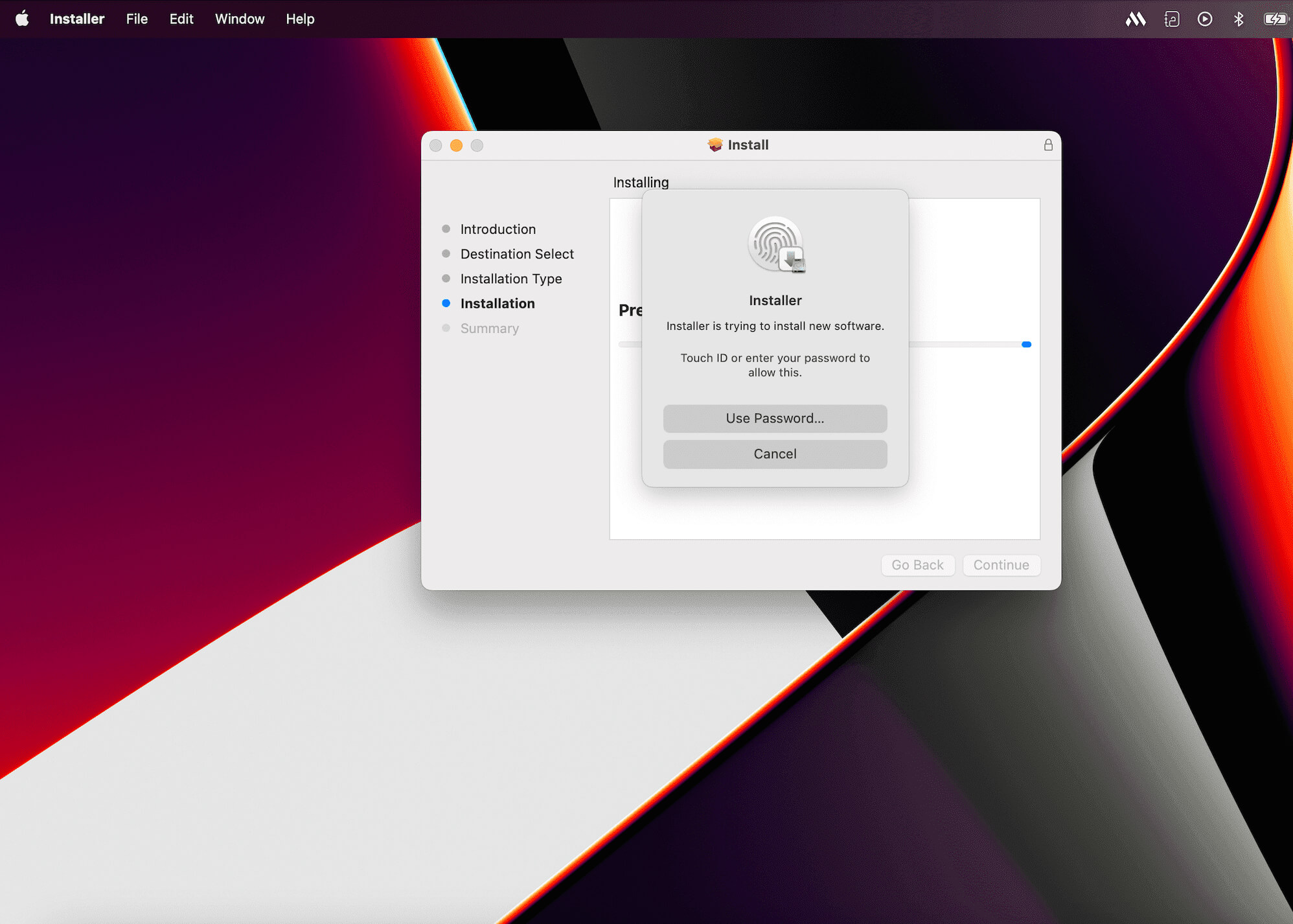 Mac OS password prompt