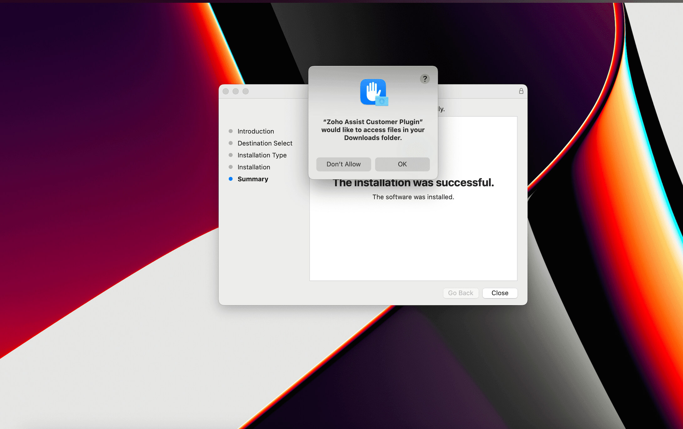 Mac OS installation progress