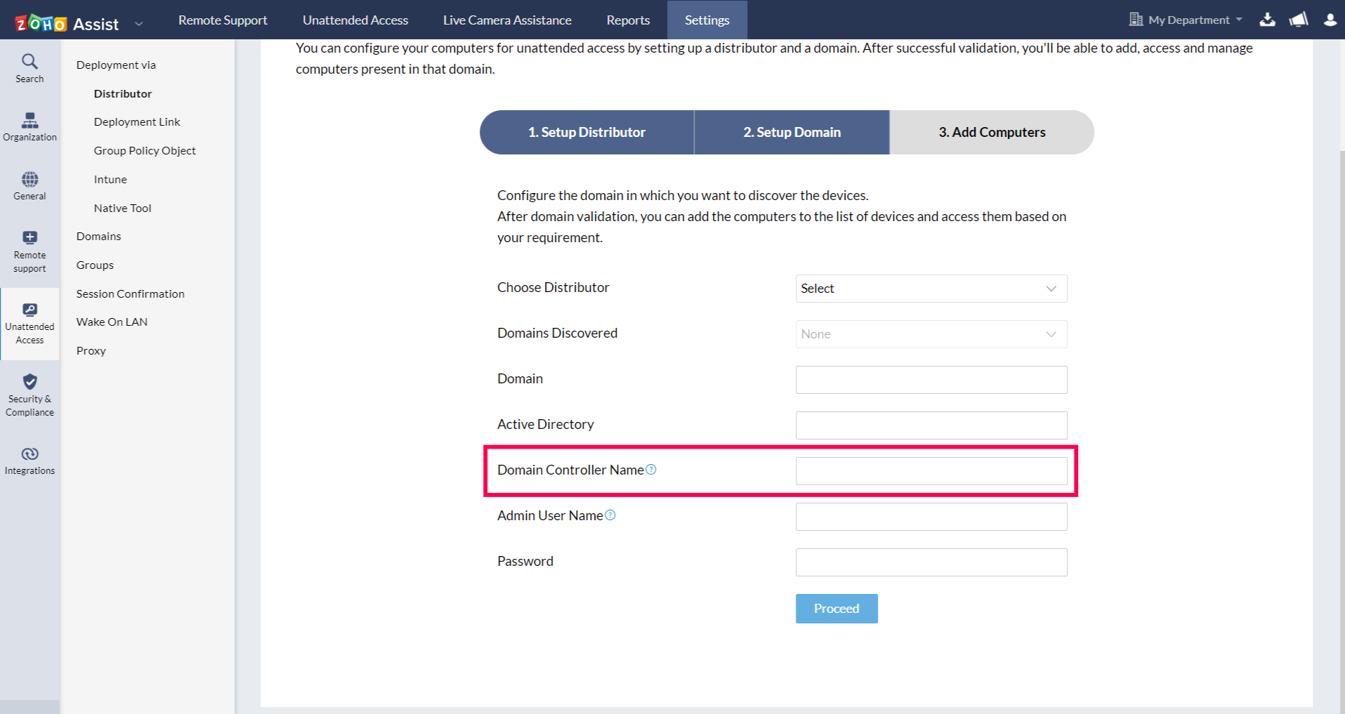 Enter the Domain Controller Name.