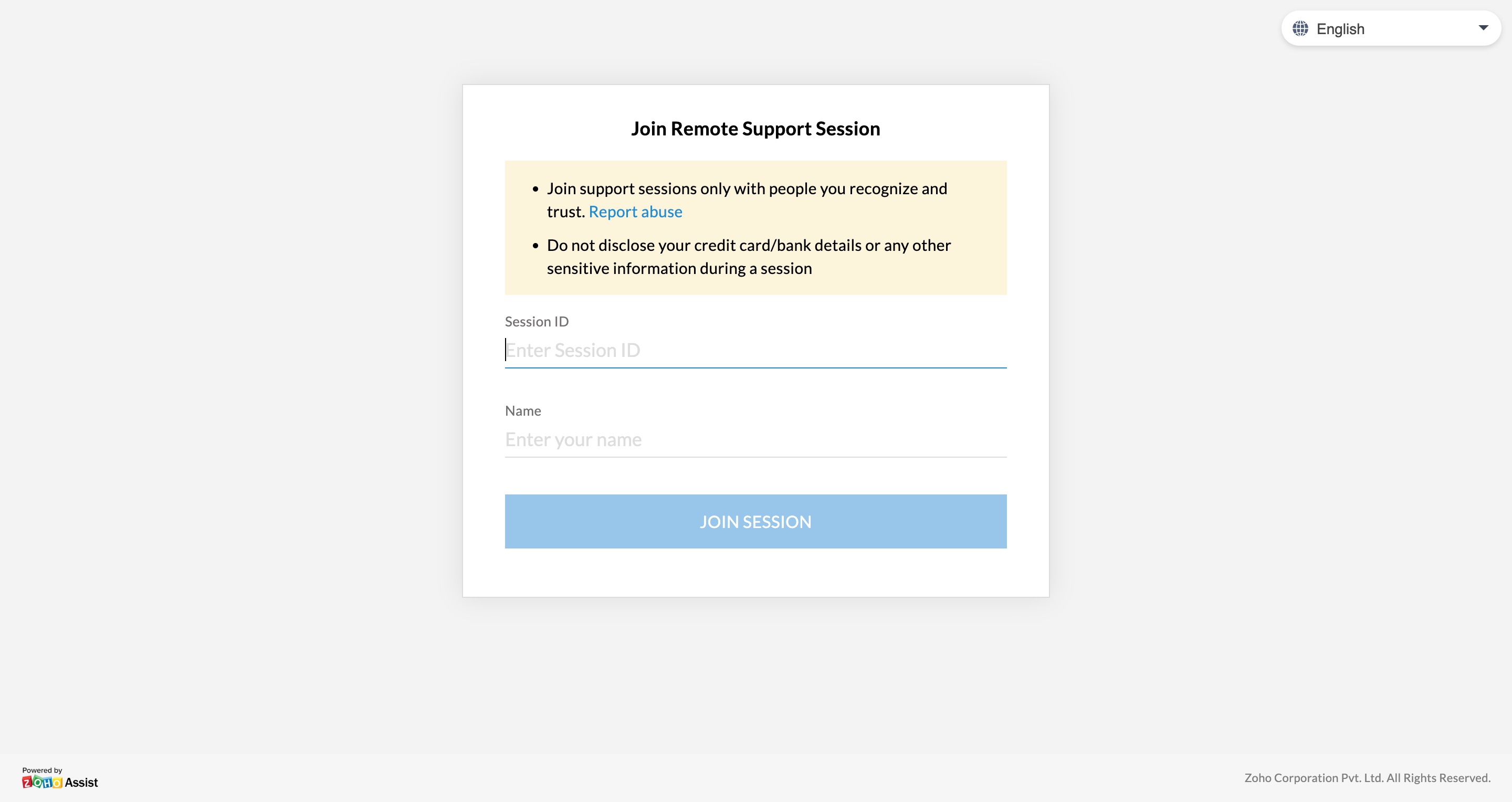 Join using session ID