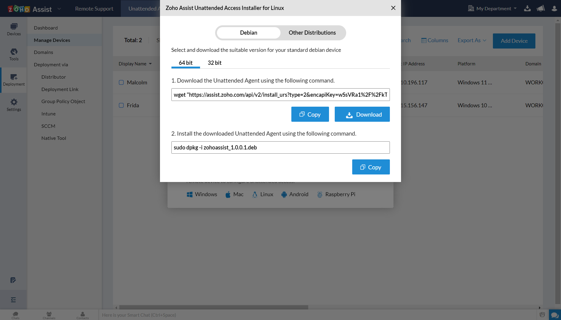 Either choose Debian or other distribution OS (Fedora, CentOS, or Red hat)