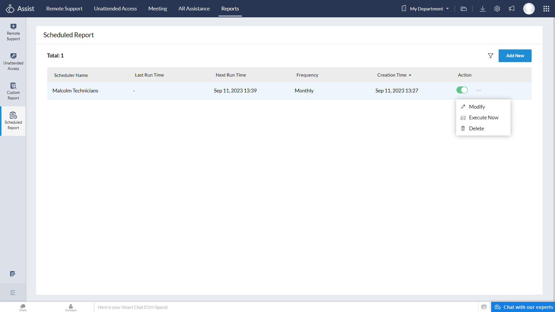 Modify or delete scheduler