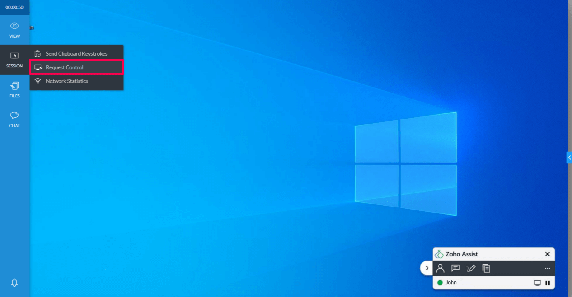 Request Control option