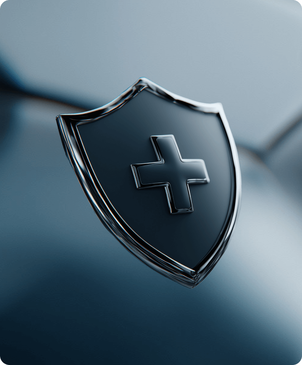 Security shield representing protection of patient data