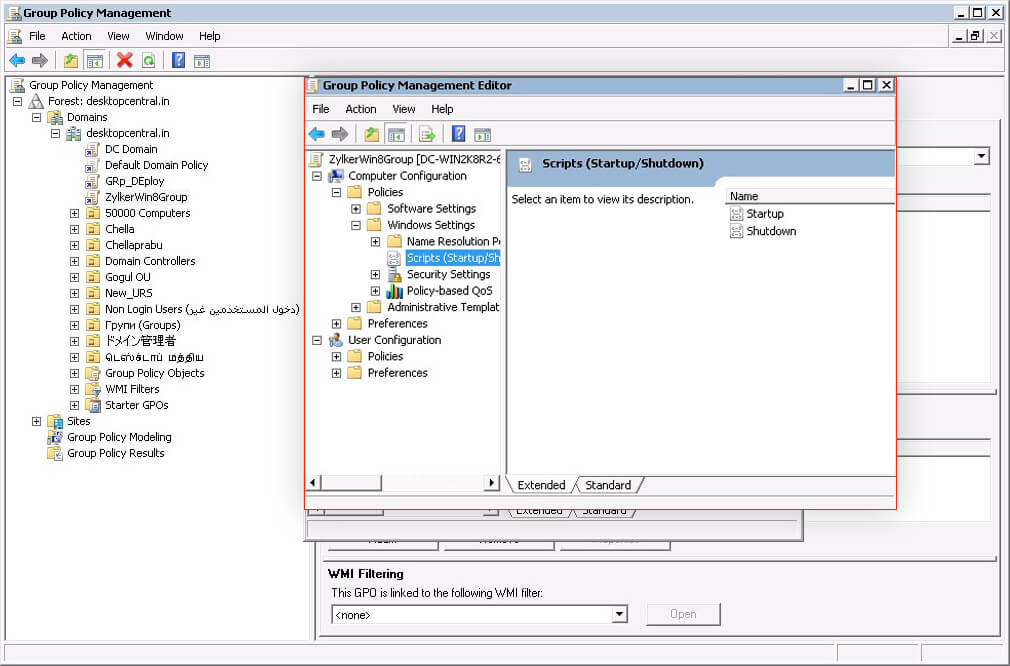 In Group Policy Management Editor, expand Computer Configuration, Select Windows Settings and choose Scripts i.e Startup or Shut down.