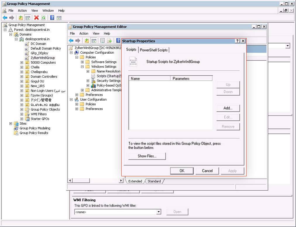 Open Startup script and select properties.