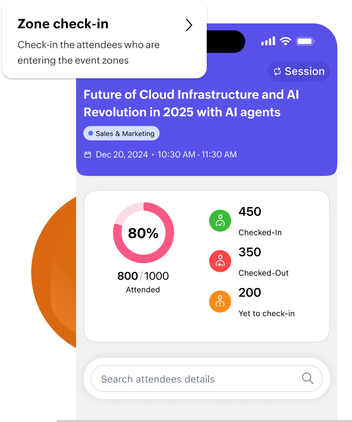 event check in zone check in and session check-in