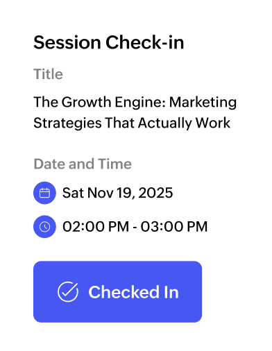 session check in at event