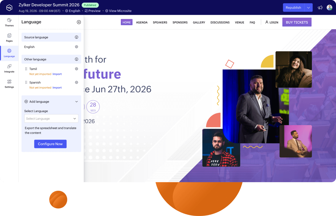 Reach every attendee in their language