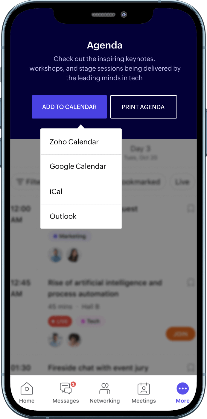Personalized agenda for your attendees Personalized agenda for your attendees