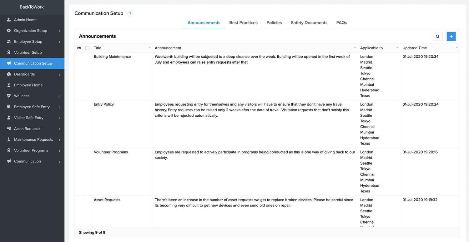 Communiquez de façon proactive les dernières directives