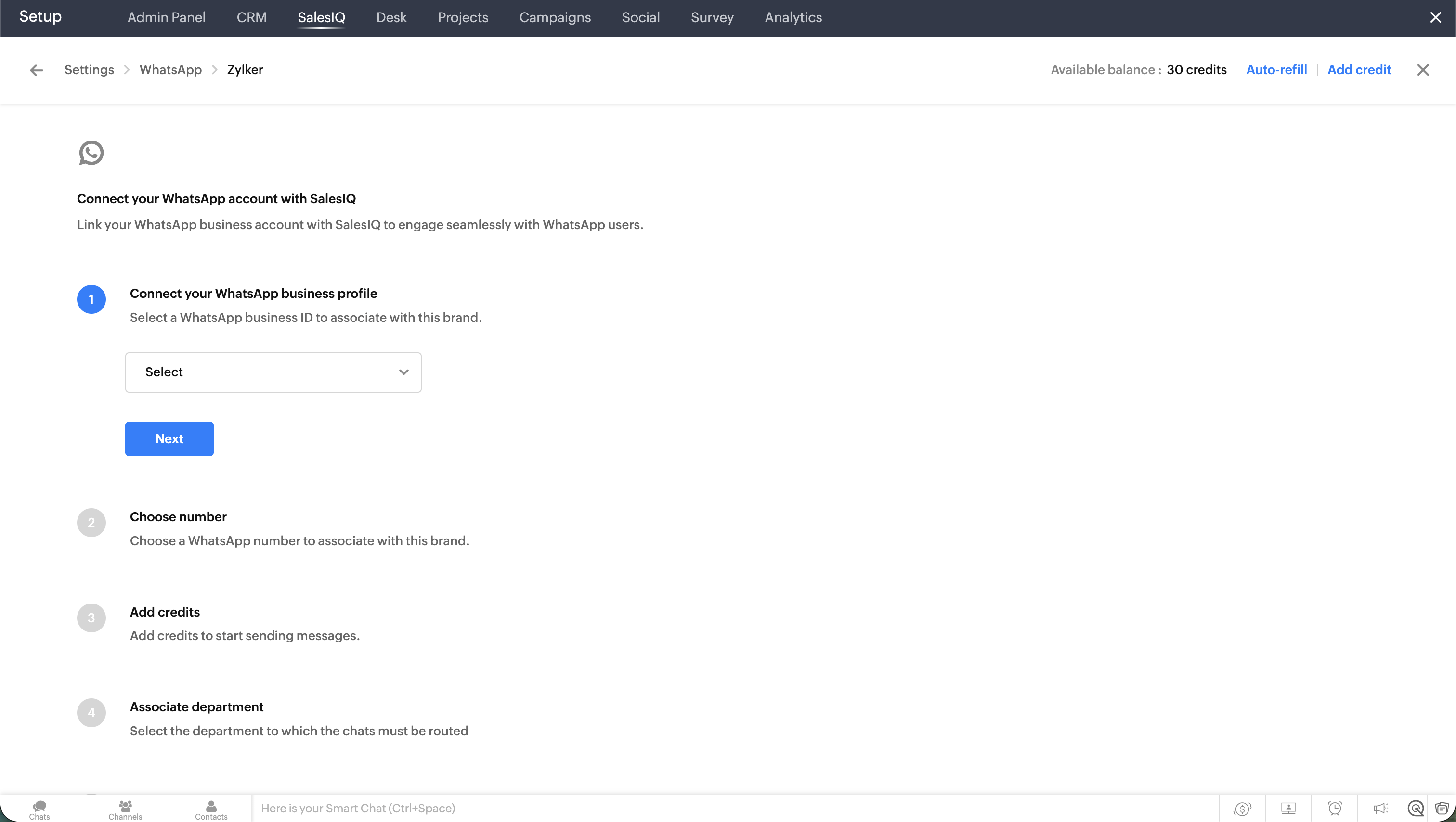 1. Connect your WABA account