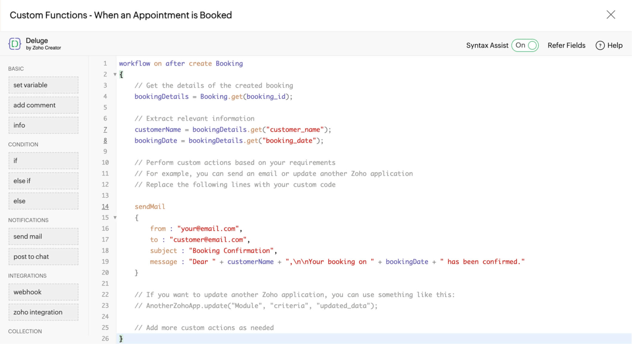 Set automation workflows for appointments in a specific location