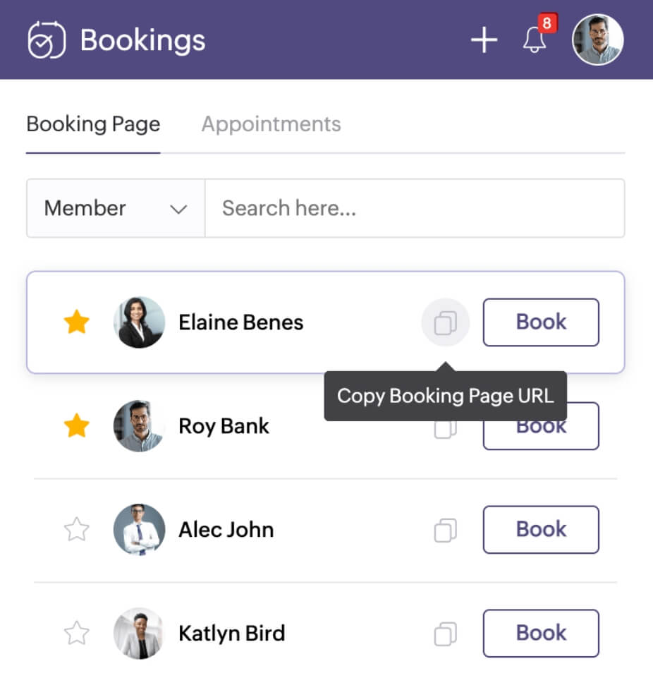 Copy and paste your booking links