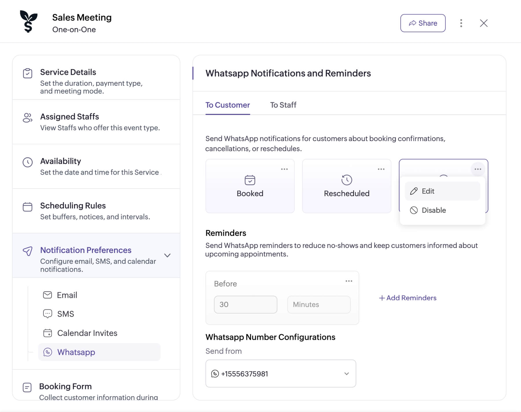 Customize notifications by event type