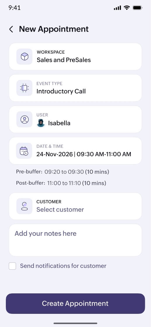Manage appointments when you're away