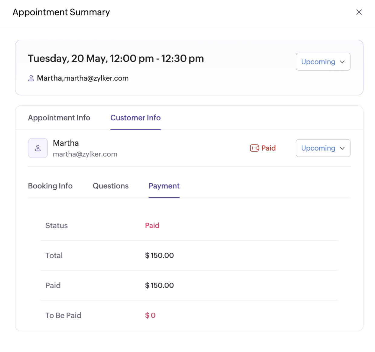 Manage payment details