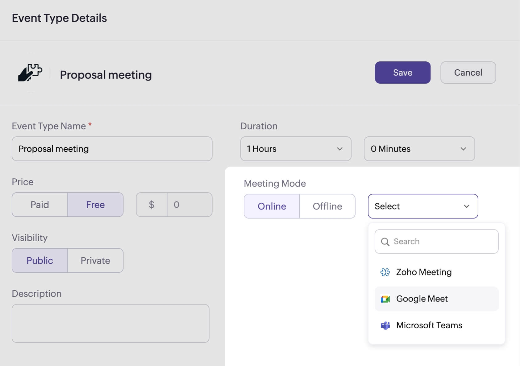 Pick in-person or virtual locations for your meetings
