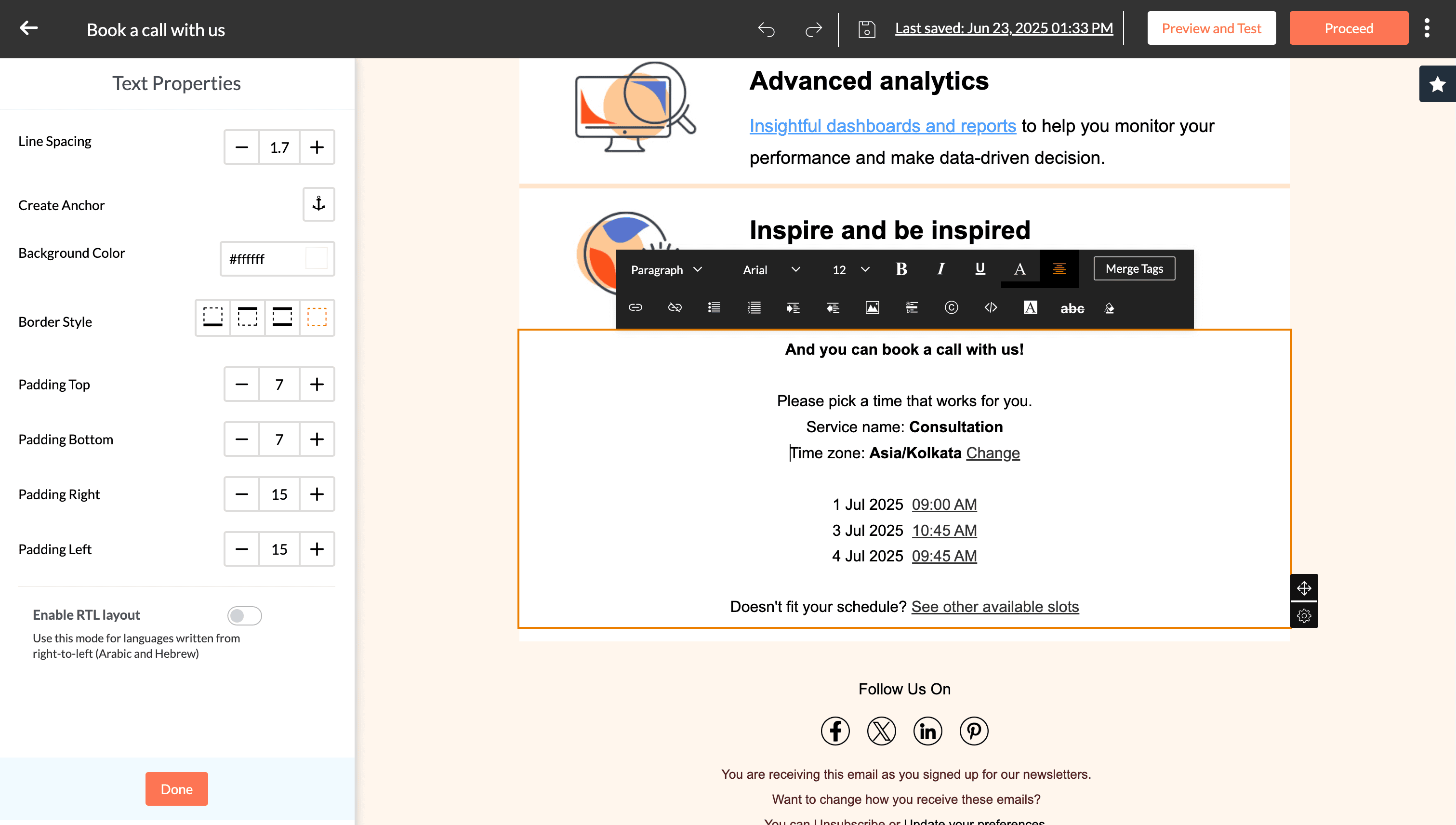 Scheduling appointments via email campaigns