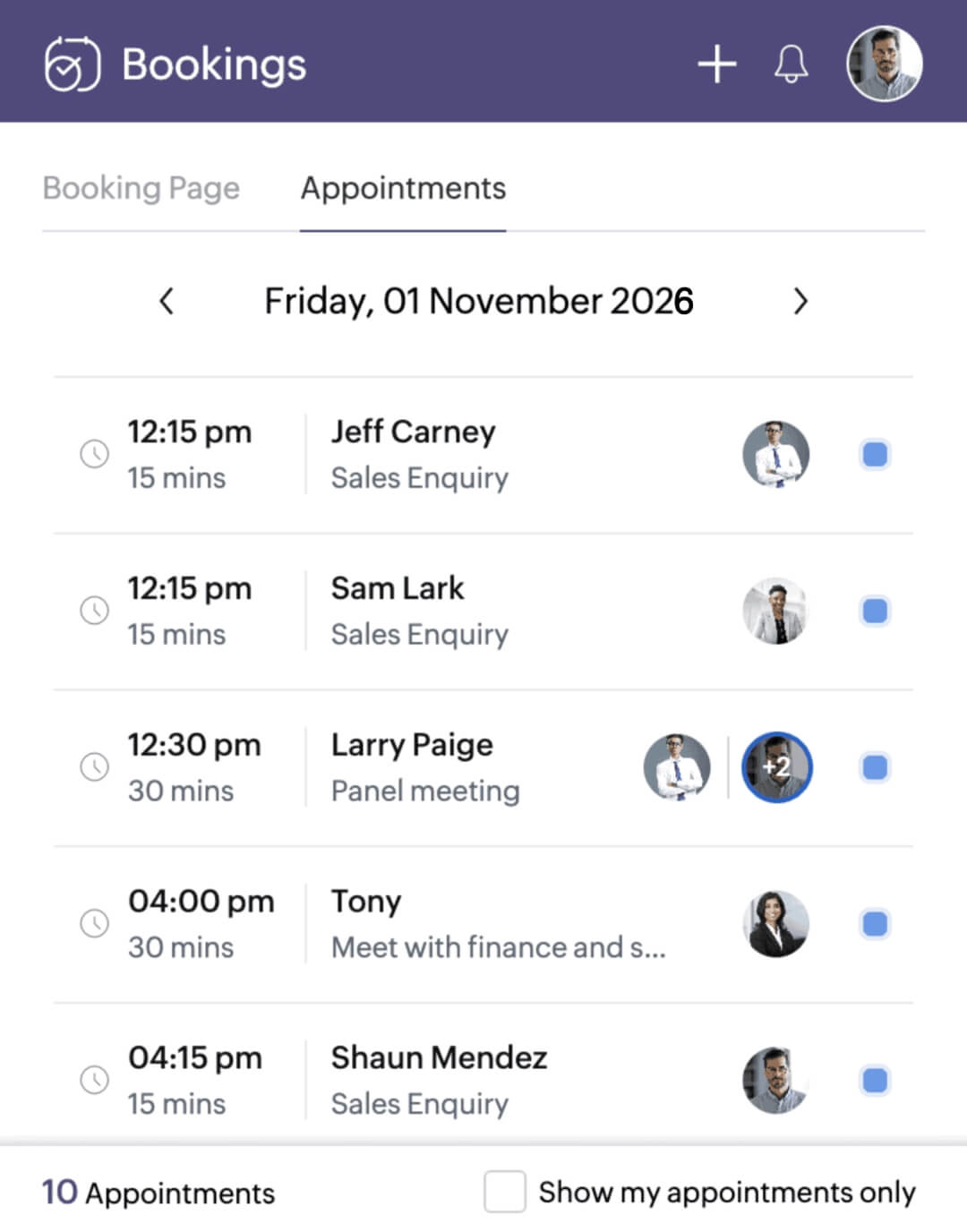 View and manage your schedule