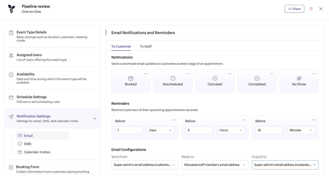 Automated notification for interviews