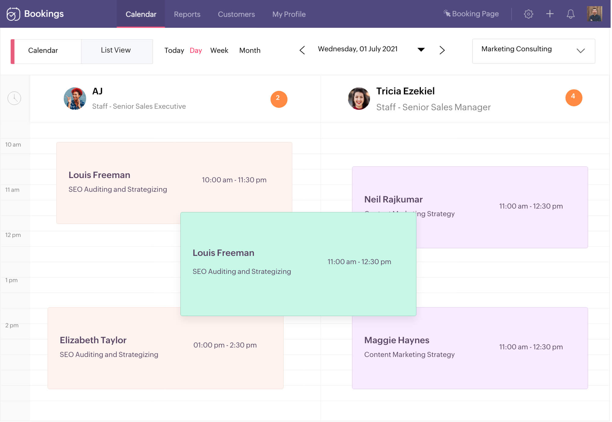 Zoho Bookings web app
